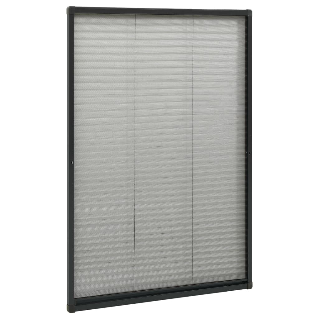 Plissert insektskjerm for vindu aluminium antrasitt 80x160 cm vidaXL