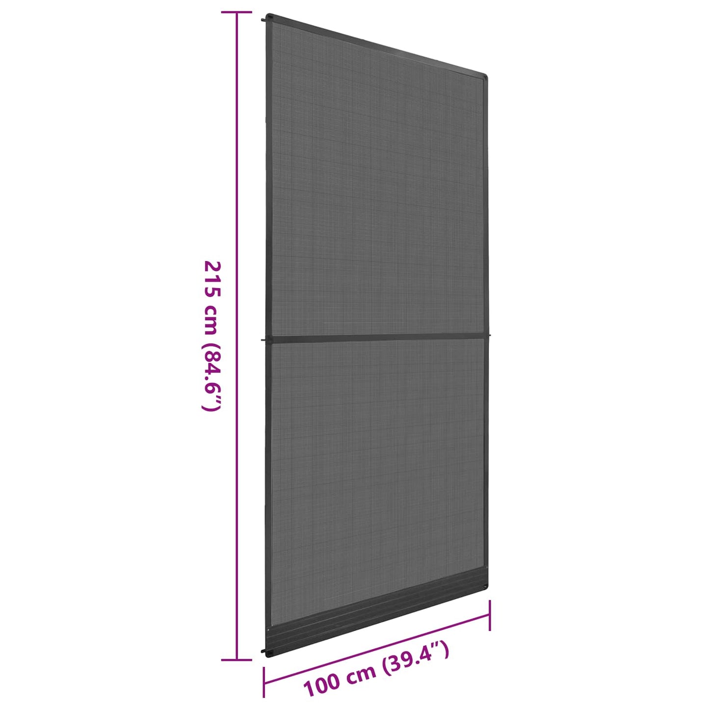Svingbar Insekt Skjerm Anthracite og svart 100 x 215 cm
