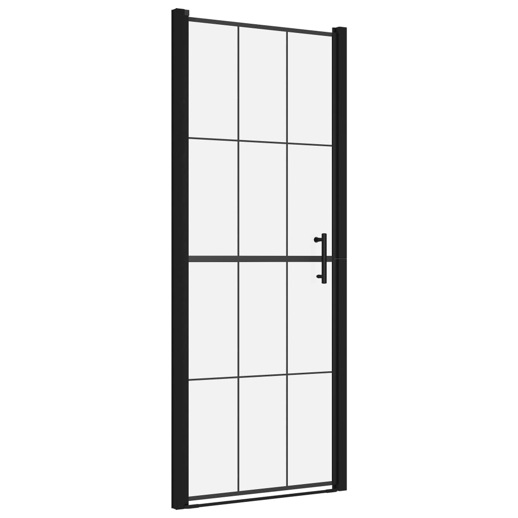 Dusjdør herdet glass 91x195 cm svart