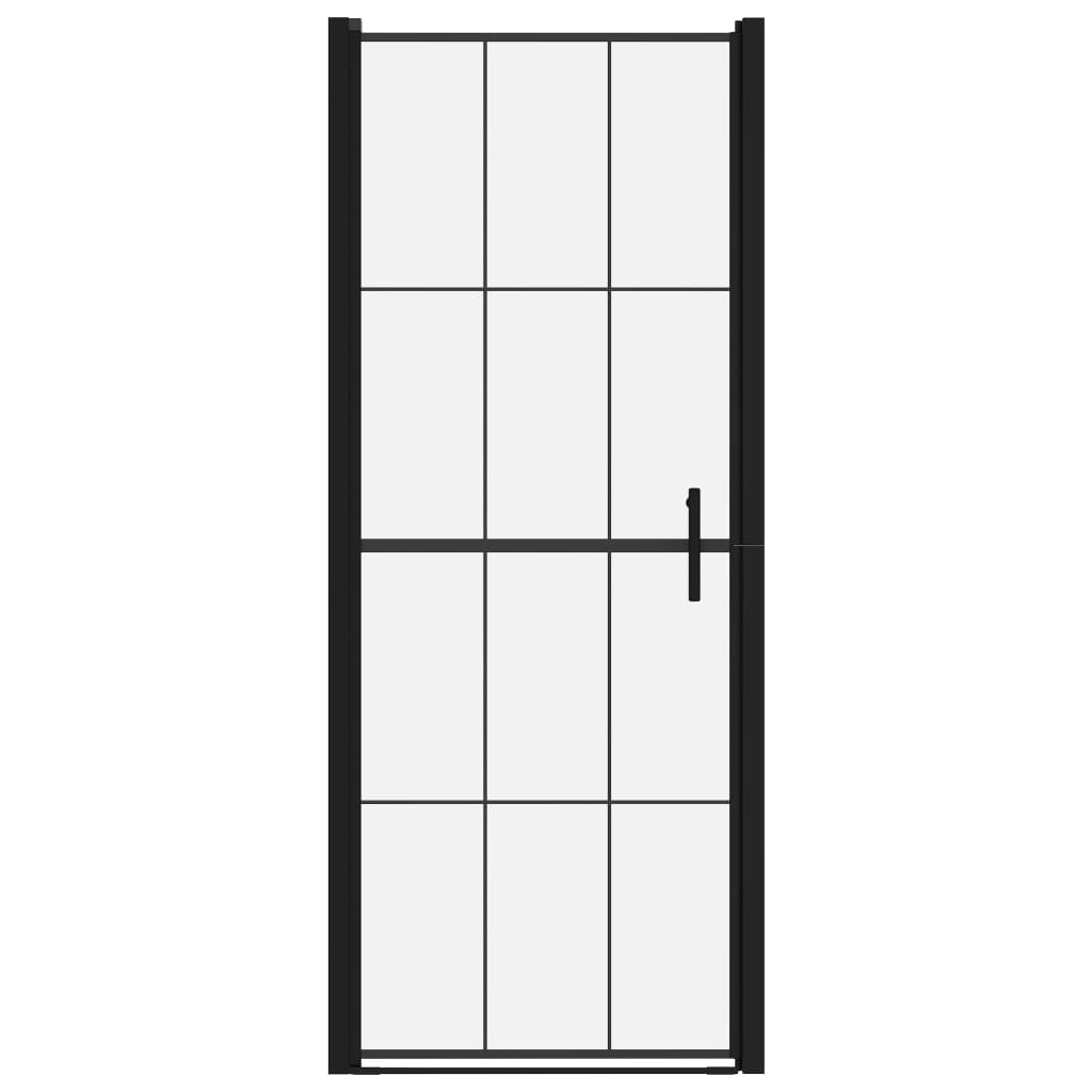 Dusjdør herdet glass 91x195 cm svart