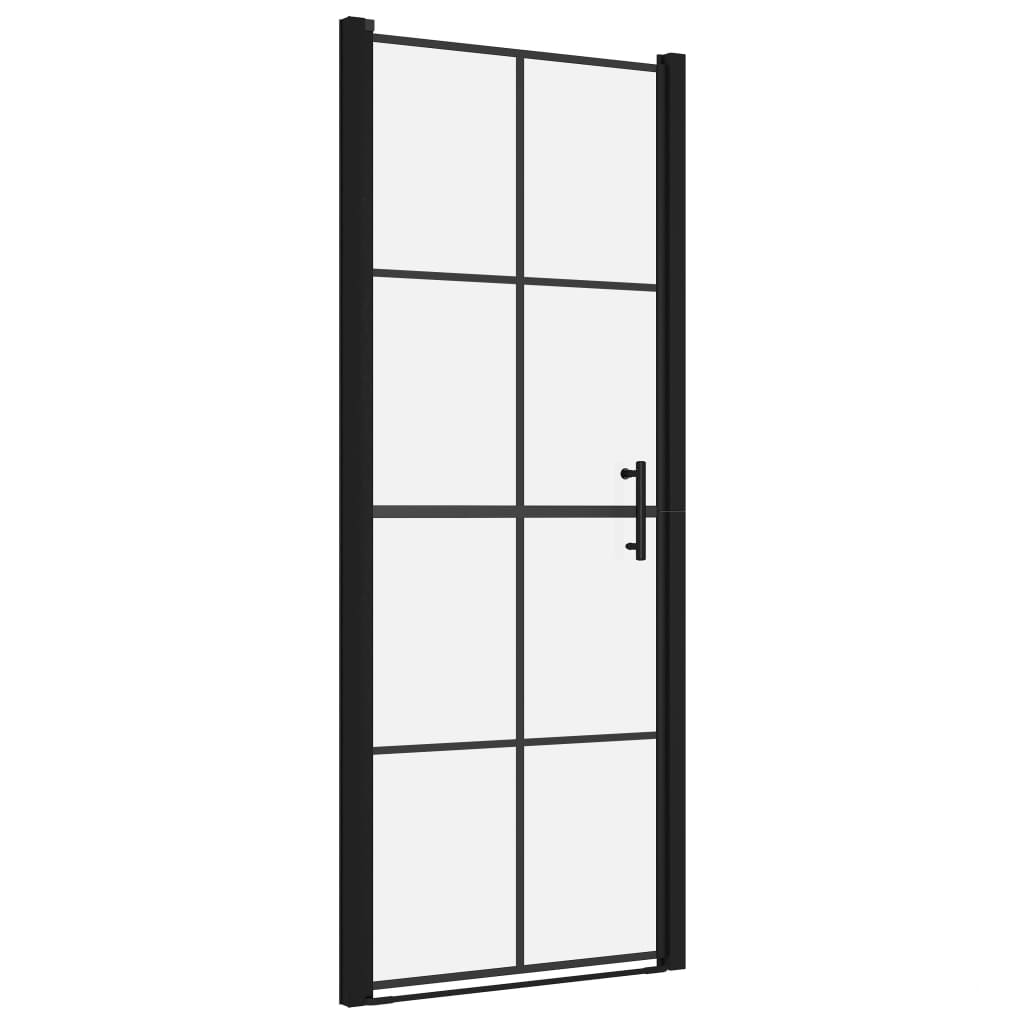 Dusjdør herdet glass 91x195 cm svart