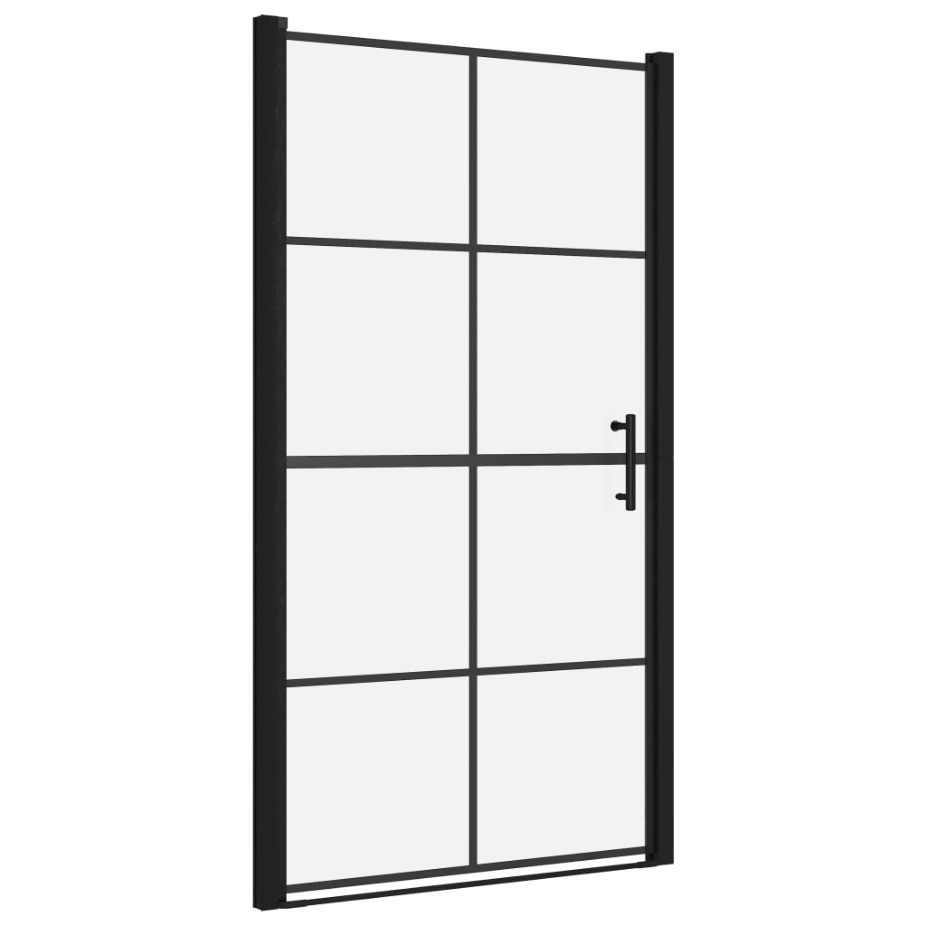 Dusjdør herdet glass 100x178 cm svart