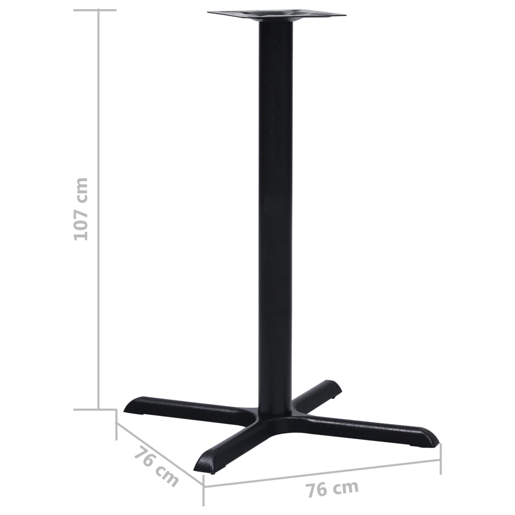 Bordben til bistrobord svart 76x76x107 cm støpejern