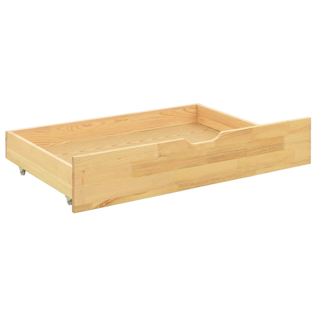 Sengeramme med 2 skuffer heltre furu 90x200 cm