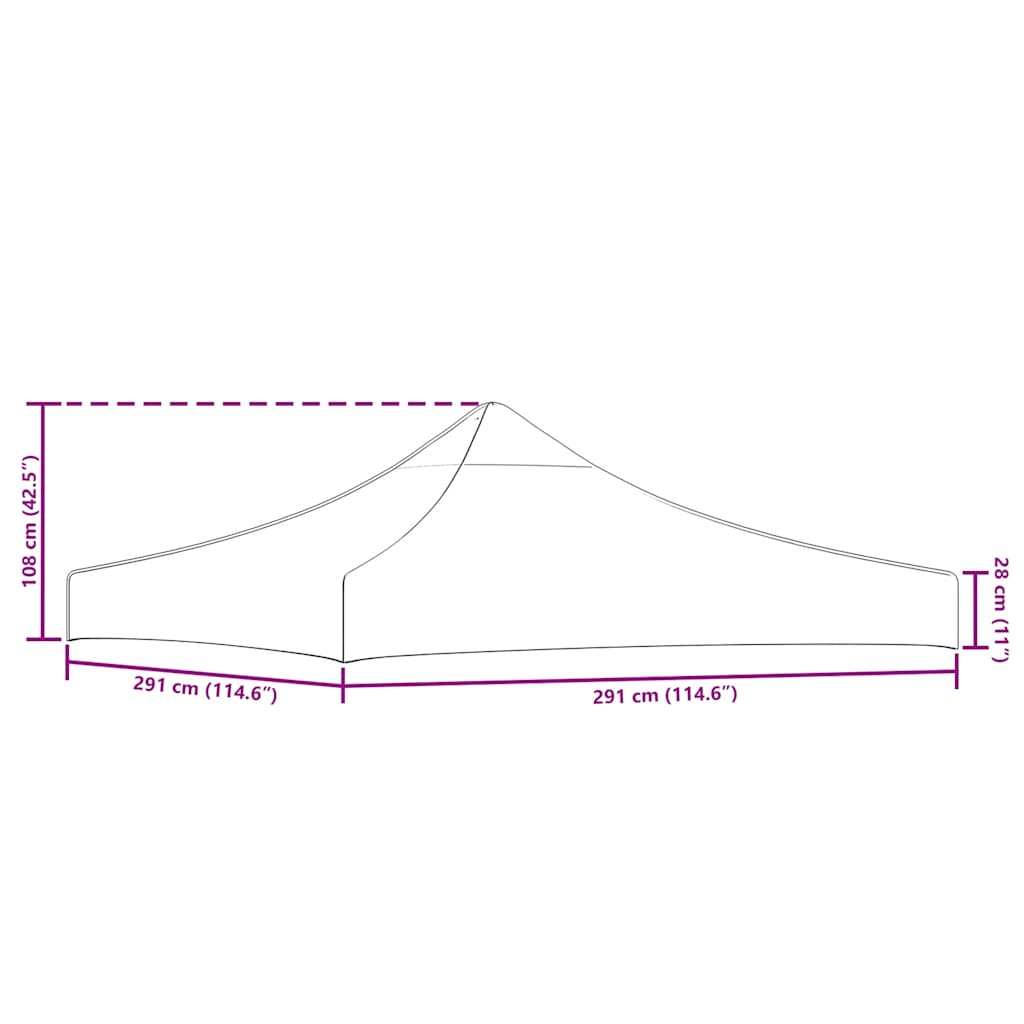 Teltduk for festtelt 3x3m gul 270 g/m² vidaXL