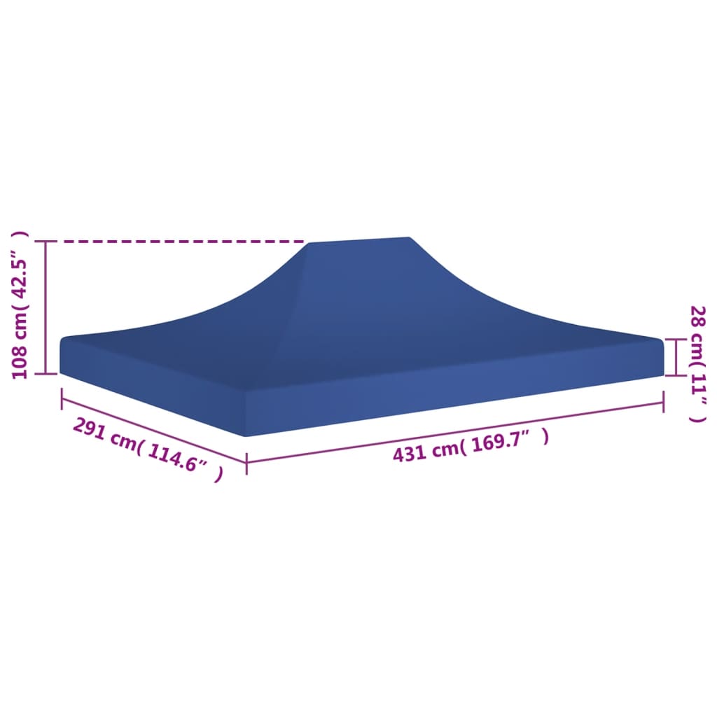 Teltduk for festtelt 4,5x3 m blå 270 g/m²