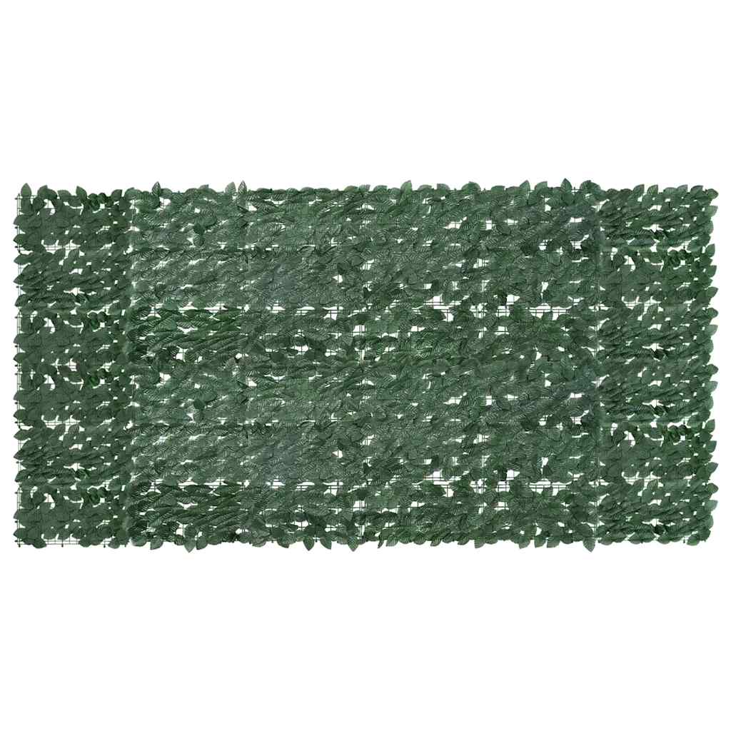 Balkongskjerm med mørkegrønne blader 300x150 cm