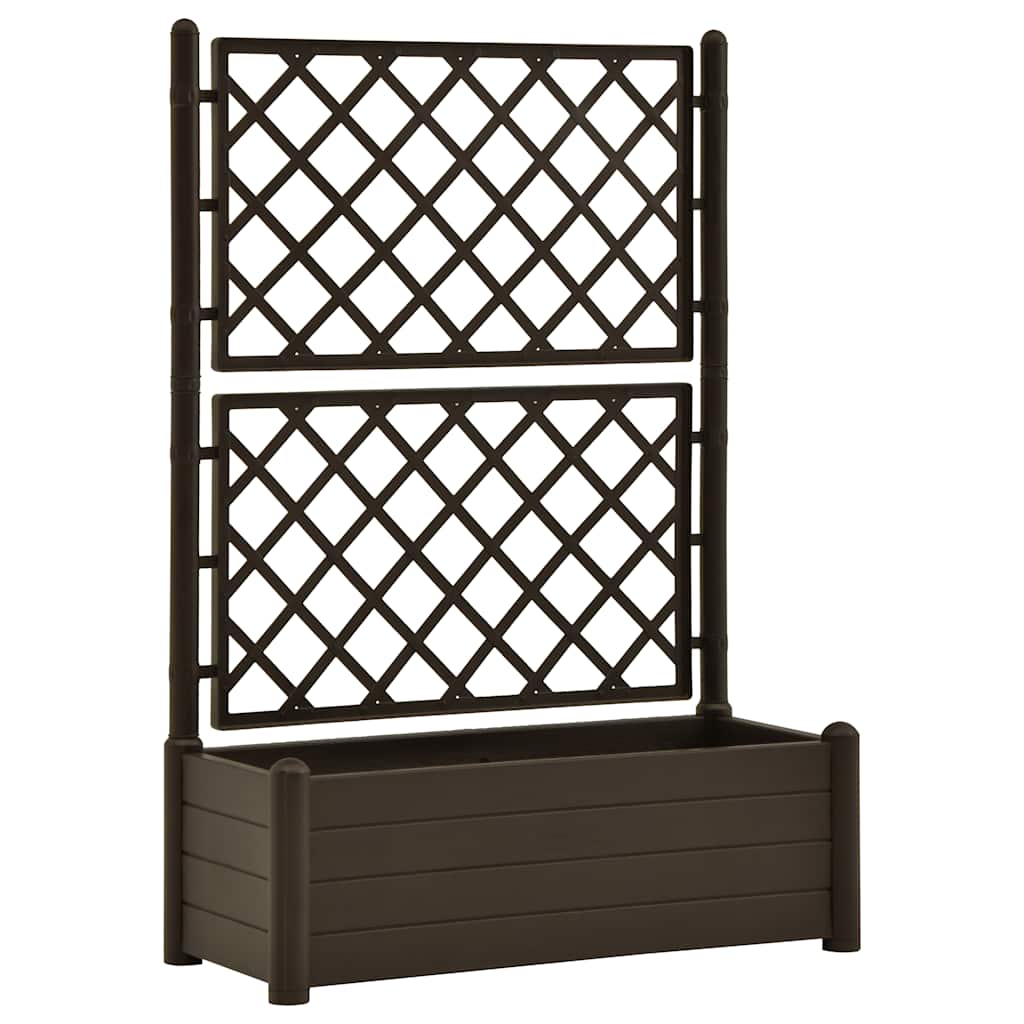Plantekasse med espalier 100x43x142 cm PP mocca