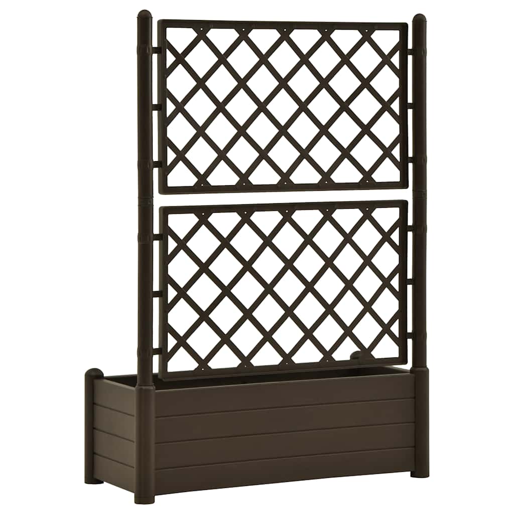 Plantekasse med espalier 100x43x142 cm PP mocca