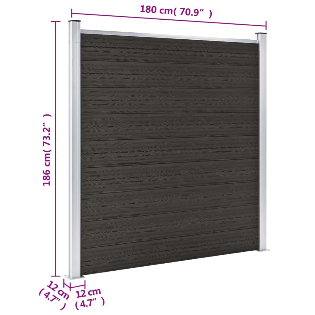 Gjerdepanel WPC 180x186 cm svart