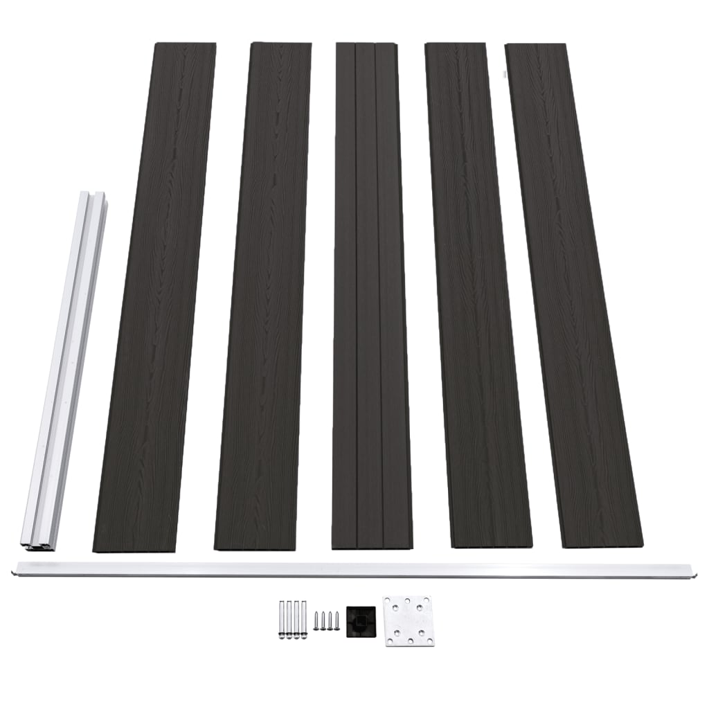 Gjerdepanel WPC 175x105 cm svart