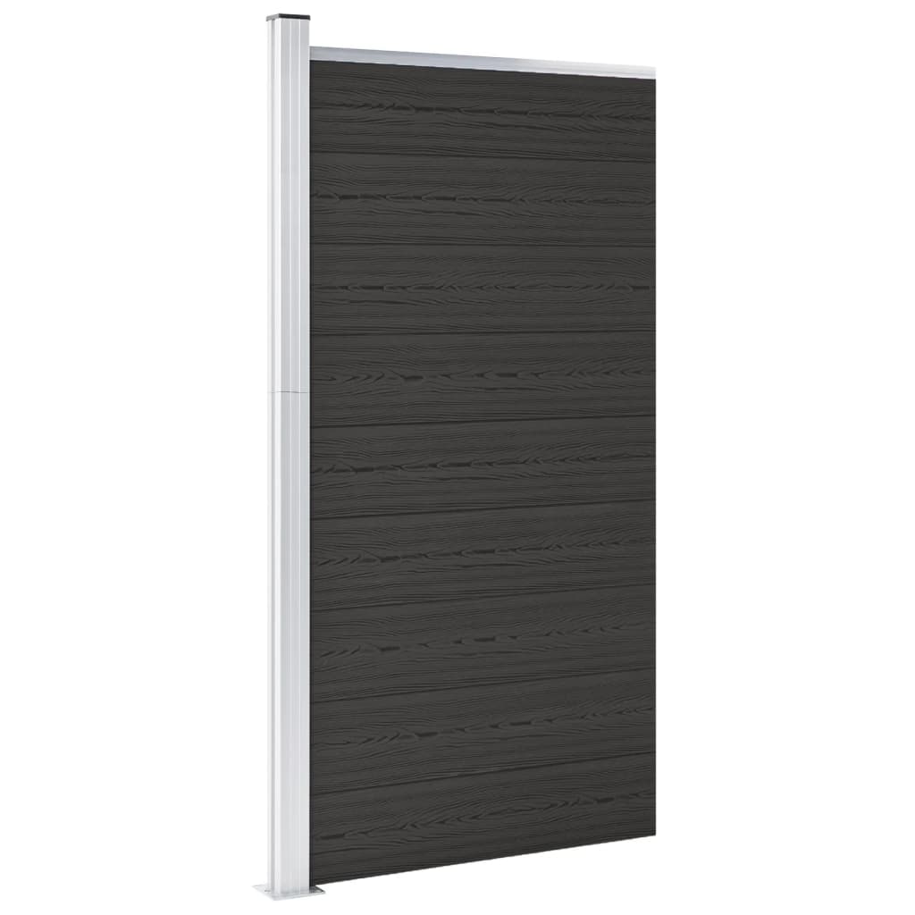 Gjerdepanel WPC 95x186 cm svart