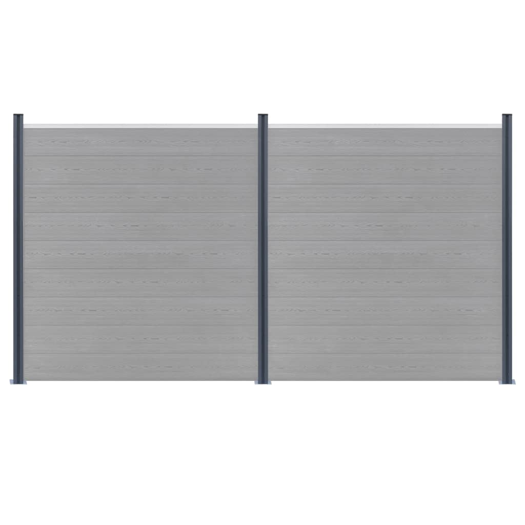 Gjerdestolper 3 stk mørkegrå 185 cm aluminium