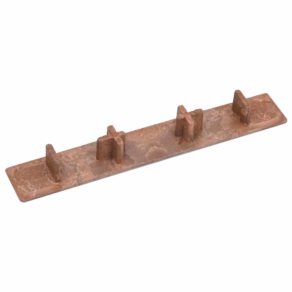 Endehetter for terrasebord 10 stk brun plast vidaXL