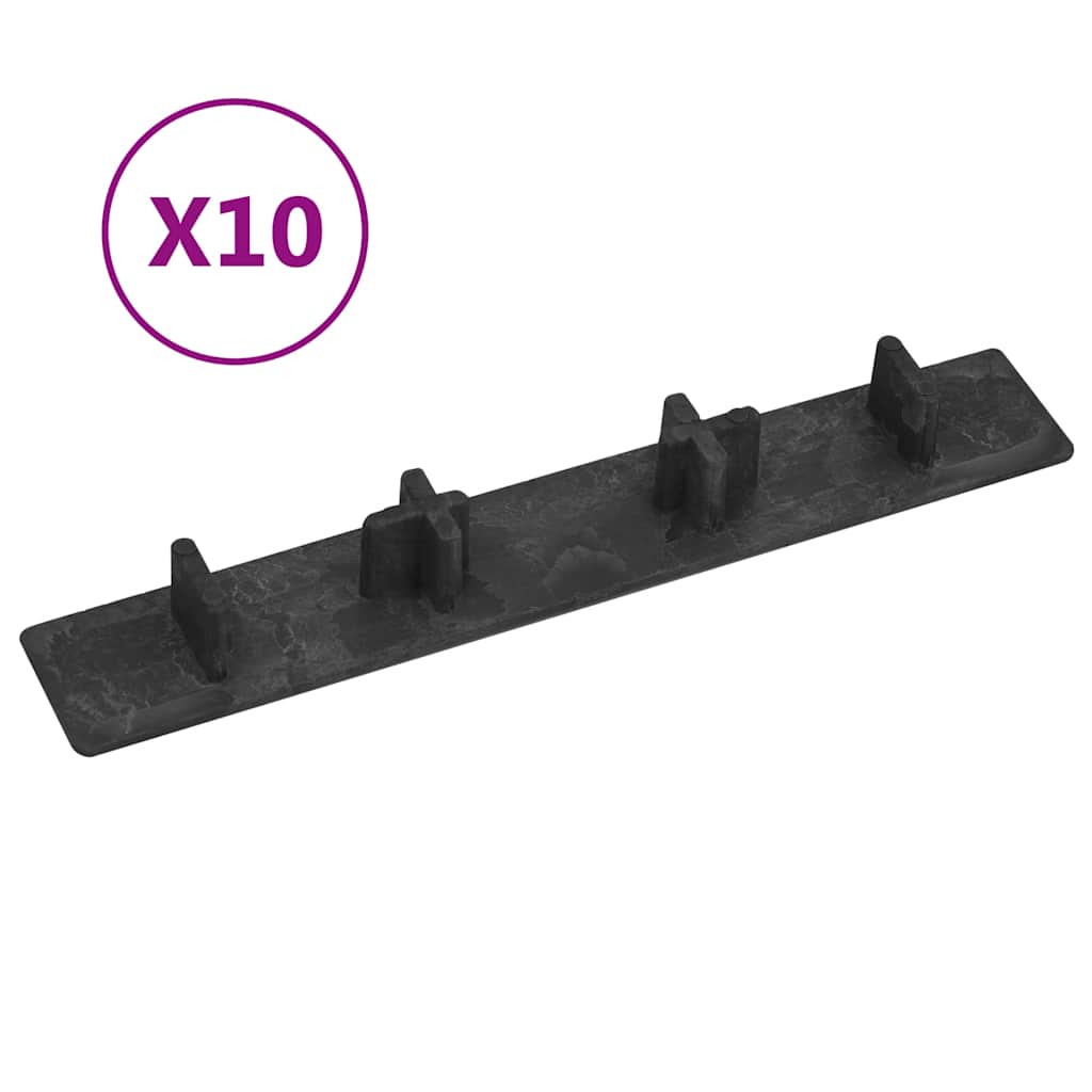 Endehetter for terrasebord 10 stk svart plast vidaXL