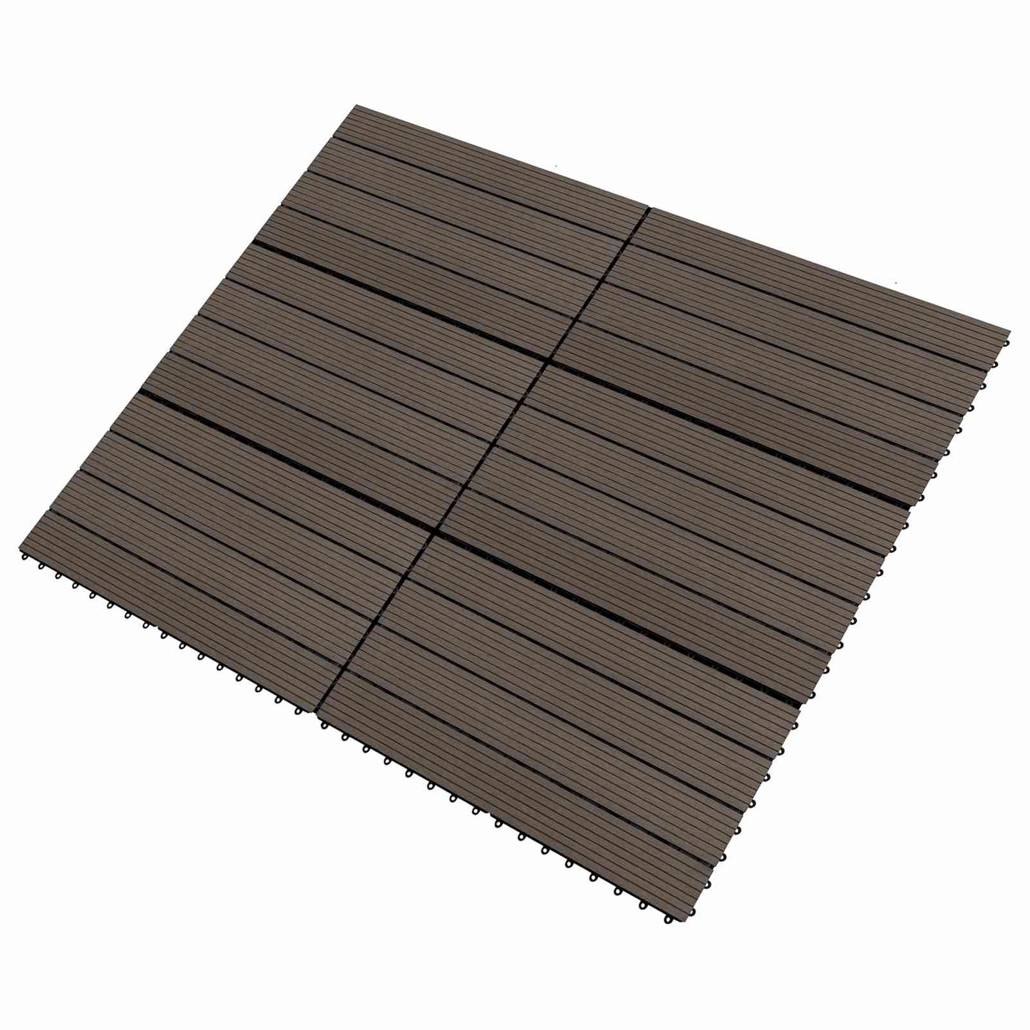 Terrasseflis 6 pcs Mørk brun 60 x 30 cm WPC