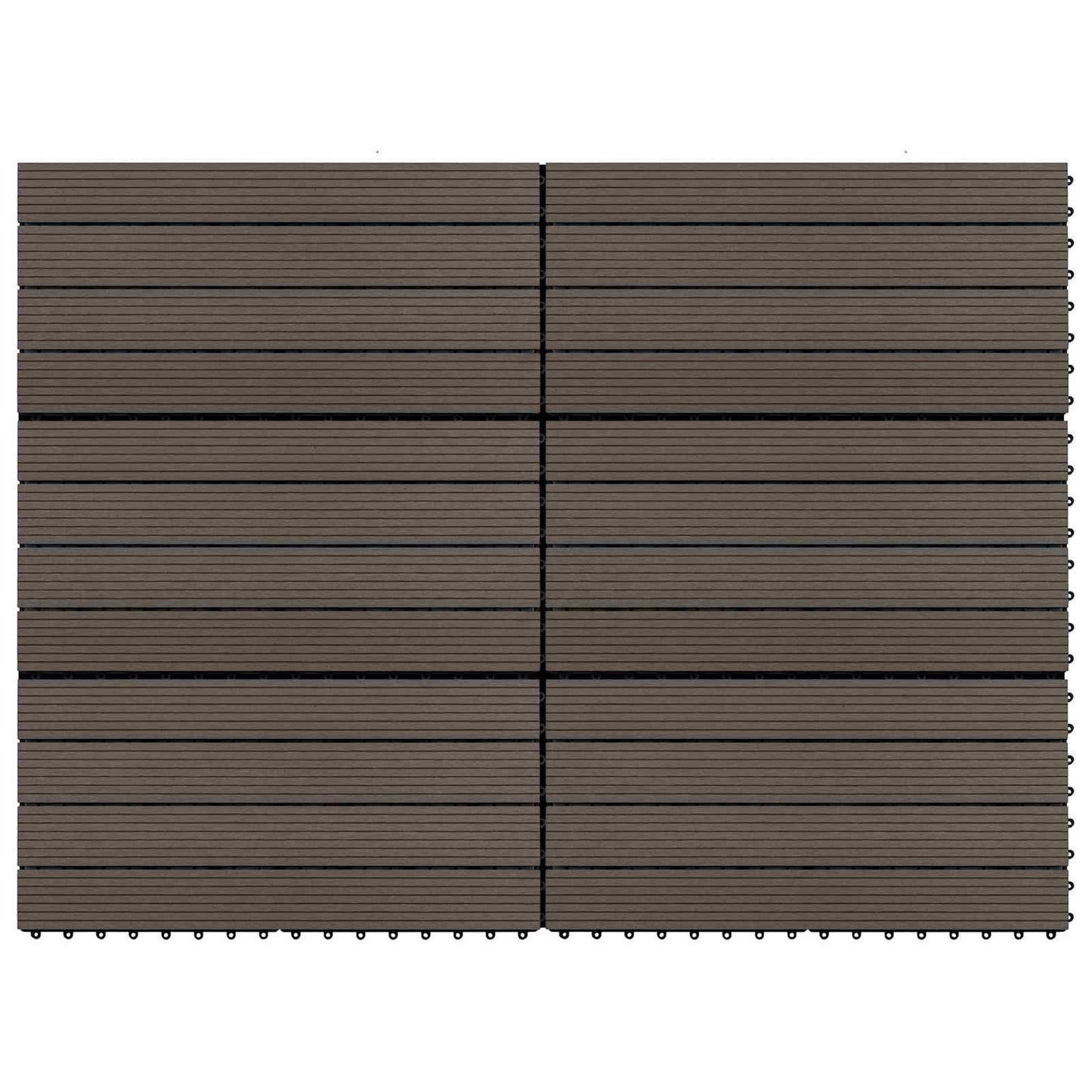 Terrasseflis 6 pcs Mørk brun 60 x 30 cm WPC