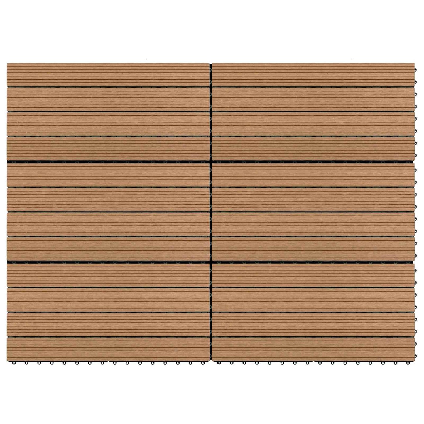 Terrasseflis 6 pcs Brun 60 x 30 cm WPC
