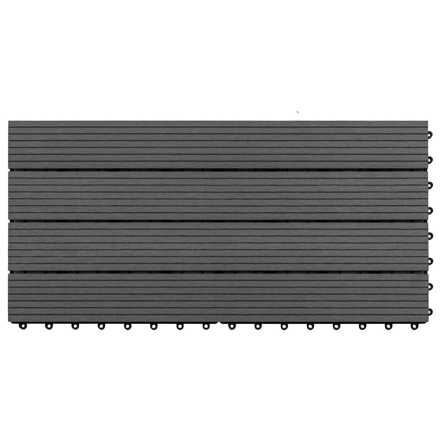 Terrasseflis 6 pcs Svart 60 x 30 cm WPC