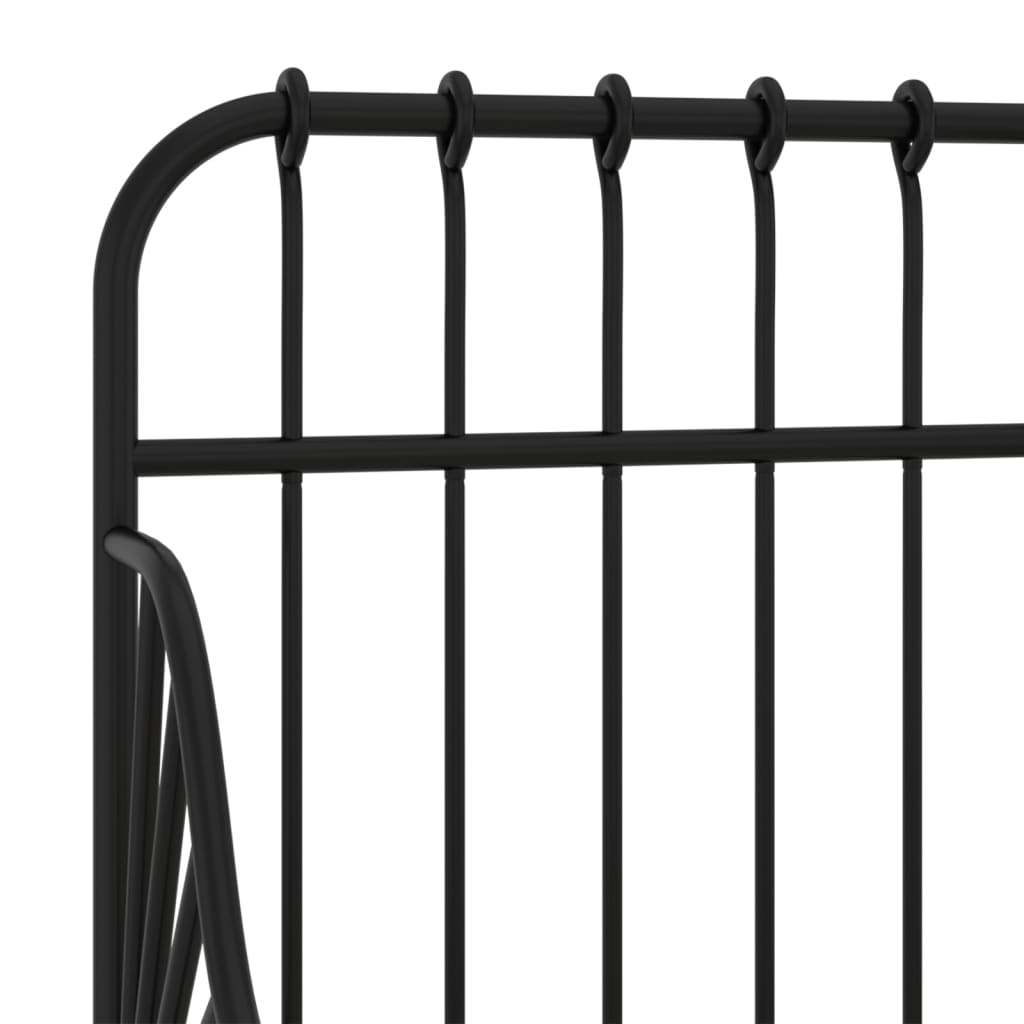 Utvidbar sengeramme svart metall 80x130/200 cm