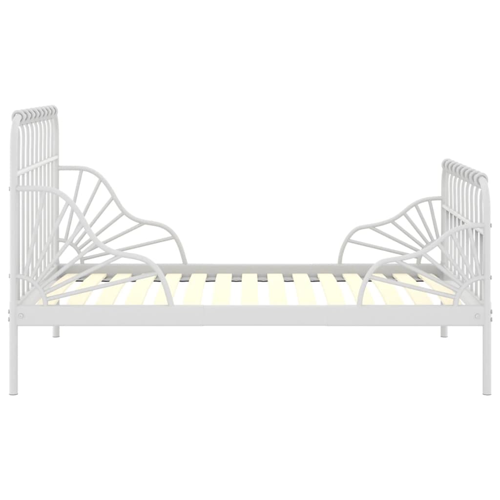 Utvidbar sengeramme hvit metall 80x130/200 cm