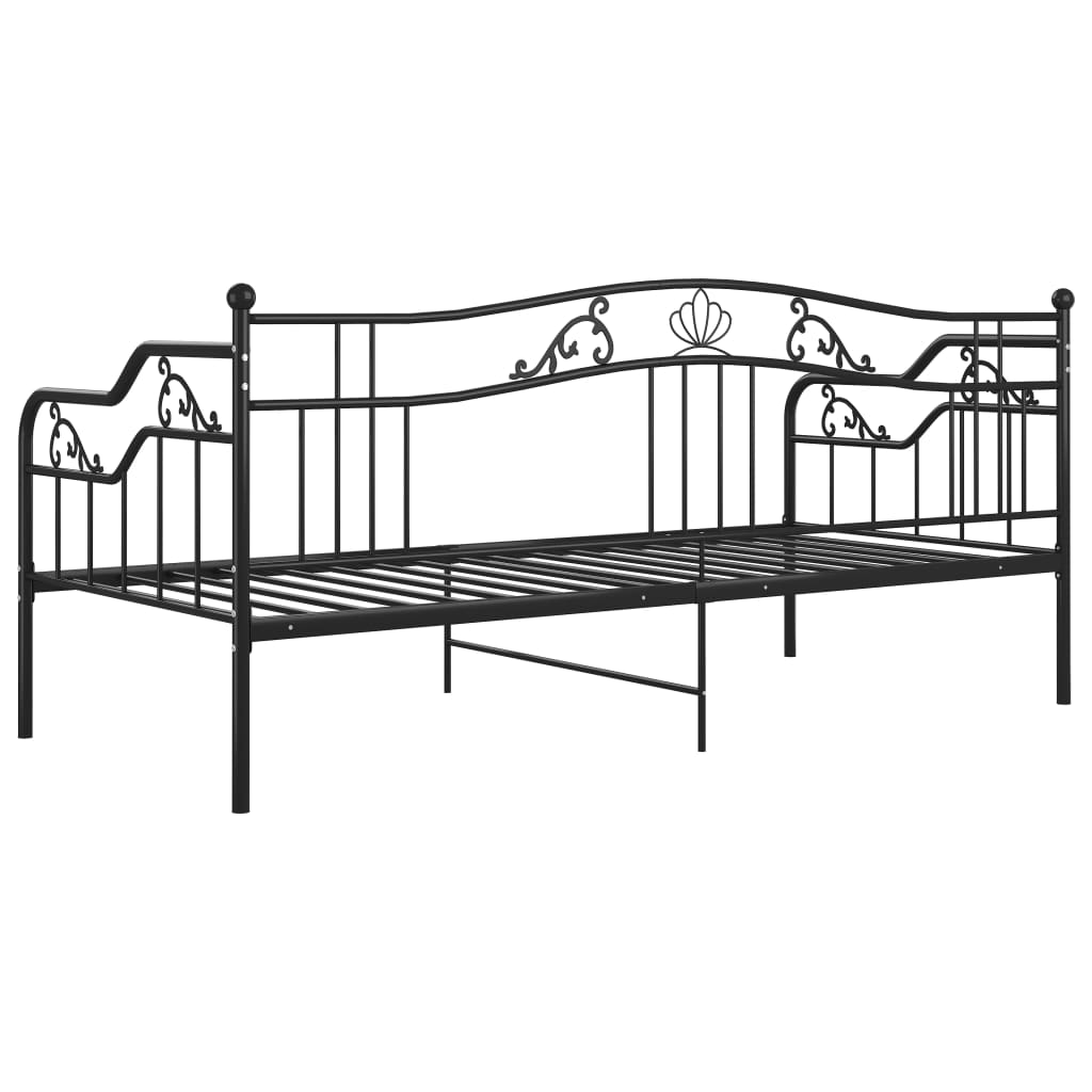 Ramme til sovesofa svart metall 90x200 cm