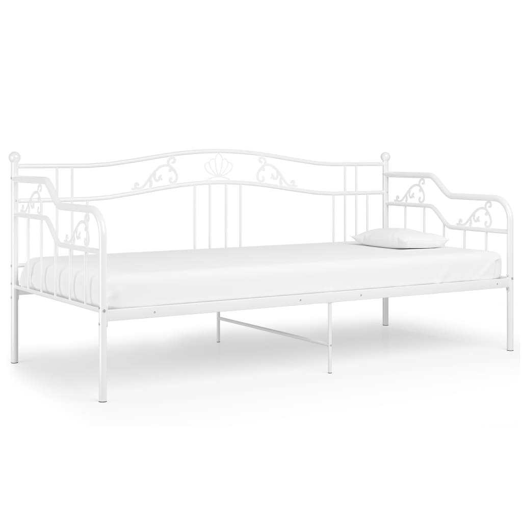 Ramme til sovesofa hvit metall 90x200 cm