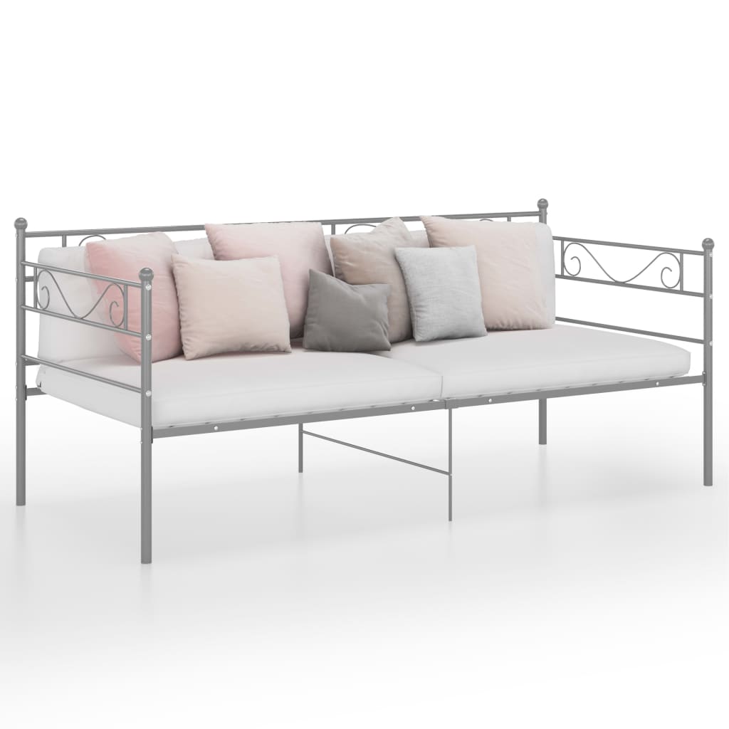 Ramme til sovesofa grå metall 90x200 cm