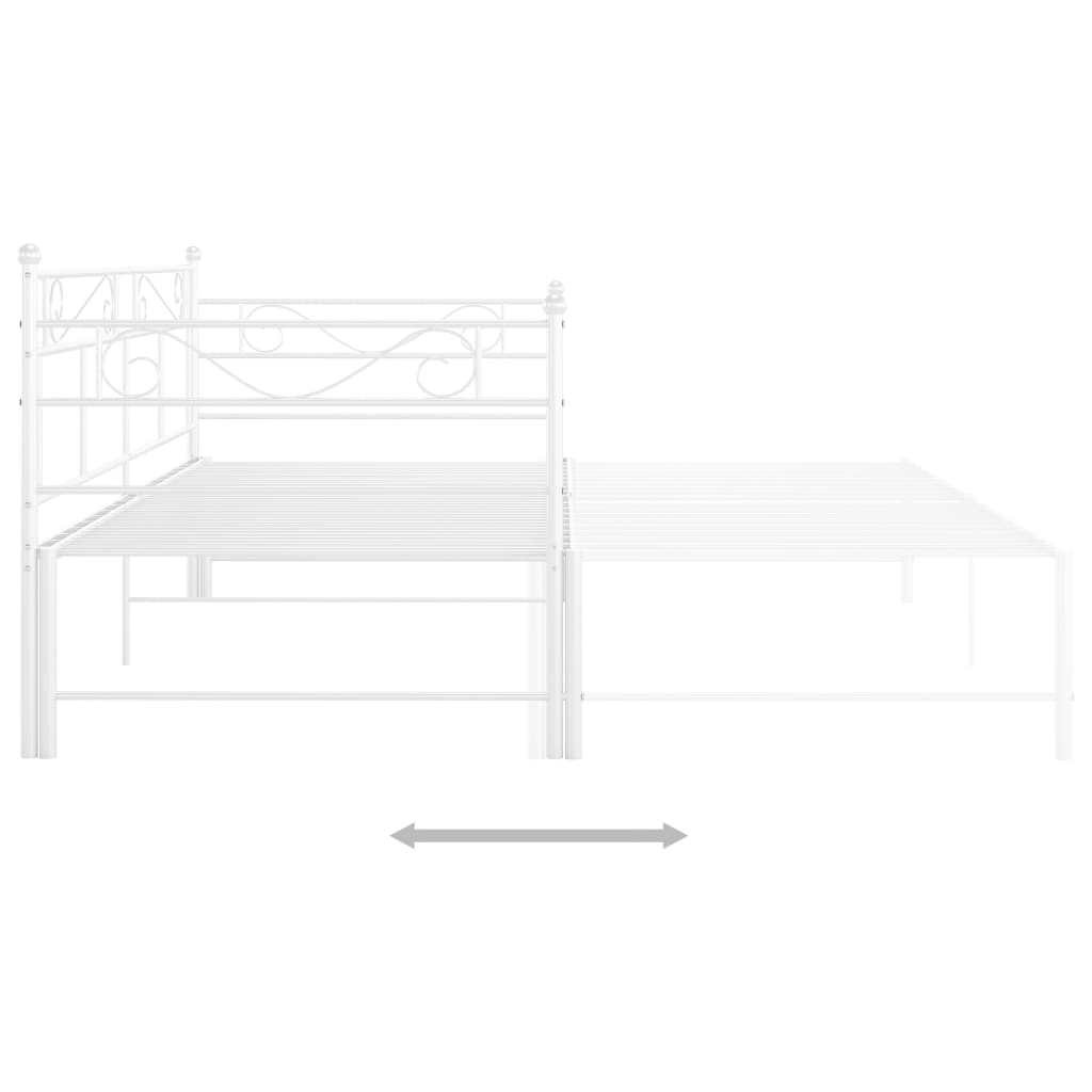 Uttrekkbar ramme til sovesofa hvit metall 90x200 cm