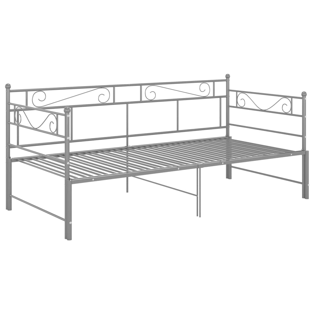 Uttrekkbar ramme til sovesofa grå metall 90x200 cm