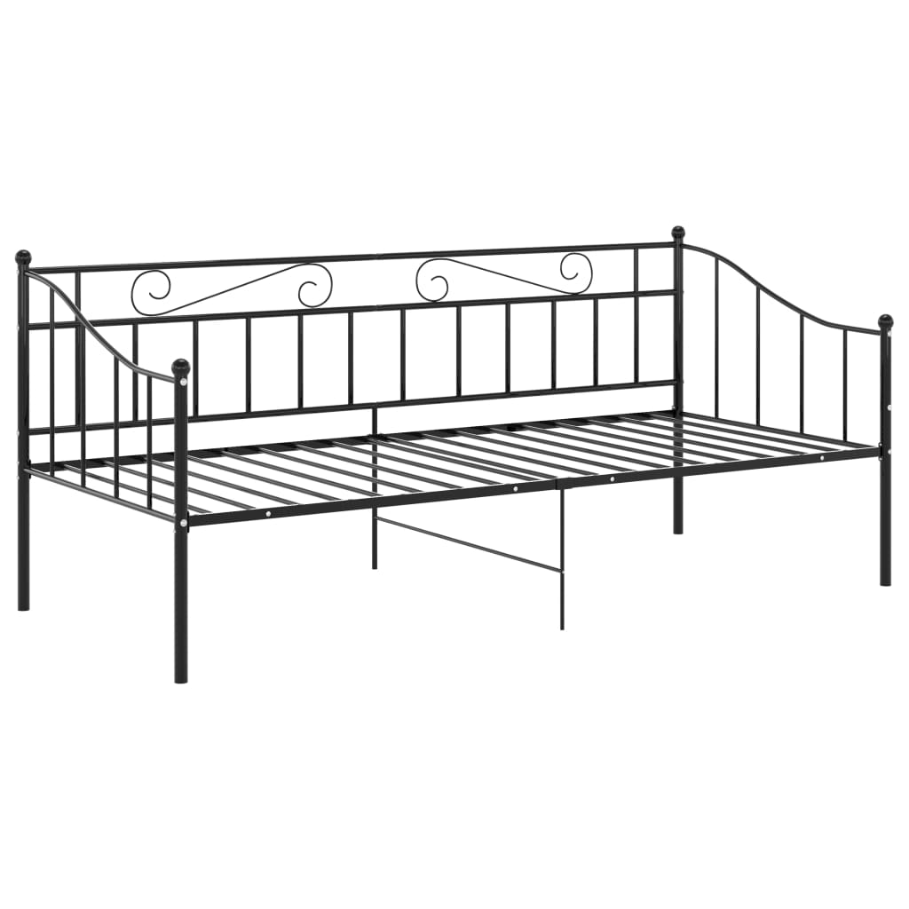 Ramme til sovesofa svart metall 90x200 cm