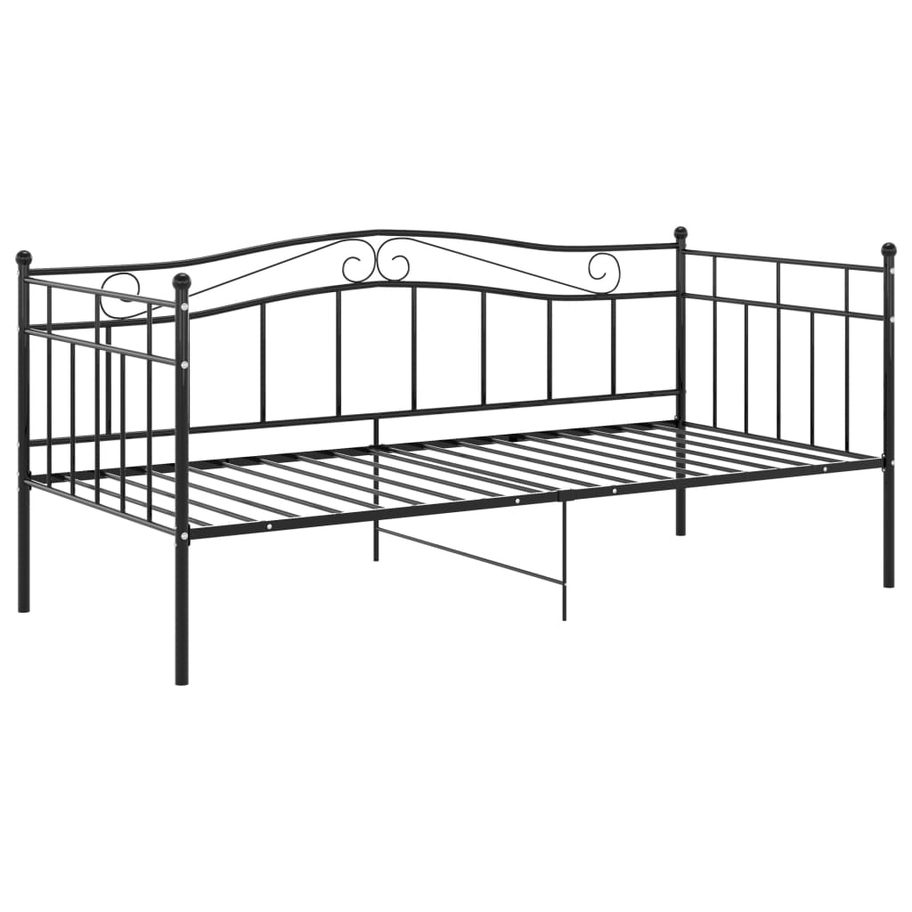 Ramme til sovesofa svart metall 90x200 cm
