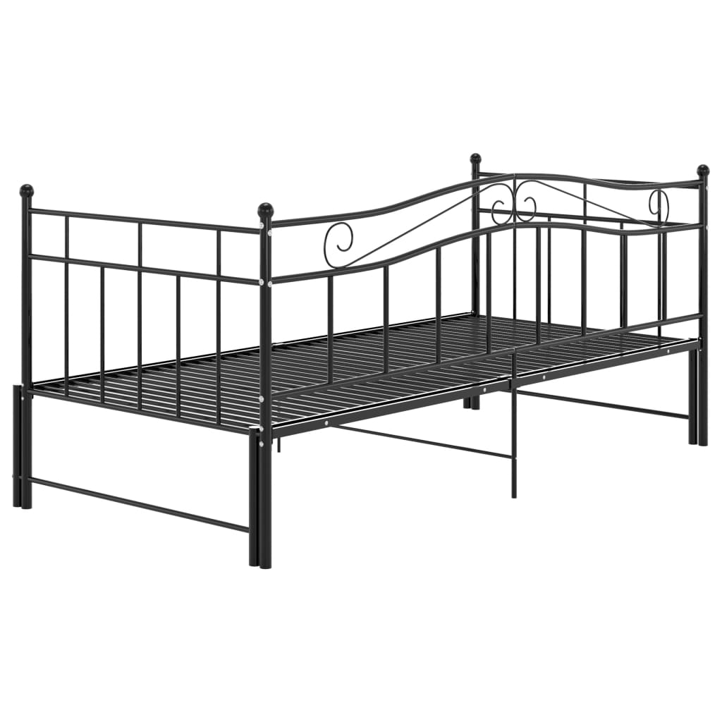 Uttrekkbar ramme til sovesofa svart metall 90x200 cm