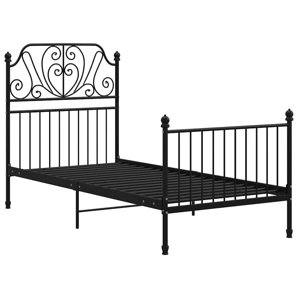 Sengeramme svart metall 90x200 cm