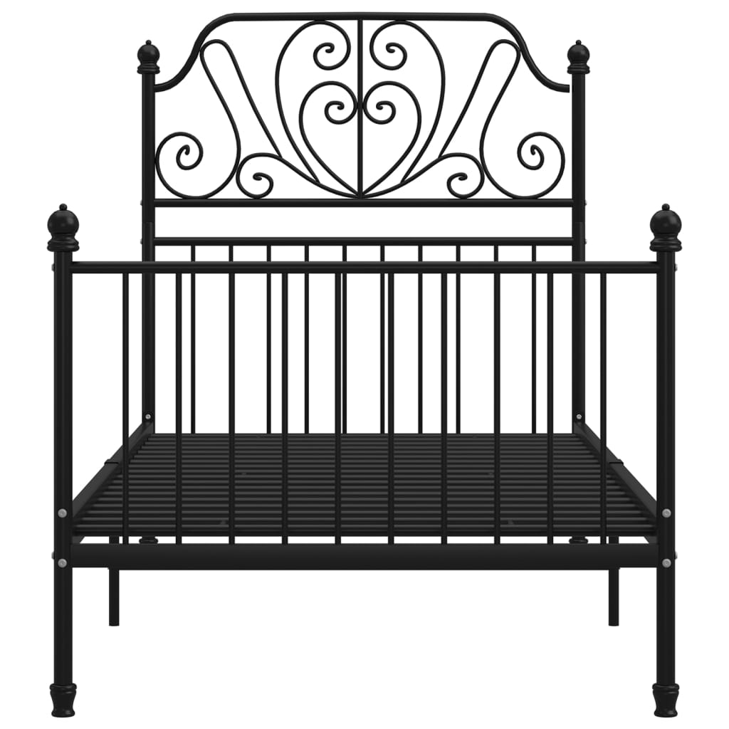 Sengeramme svart metall 90x200 cm