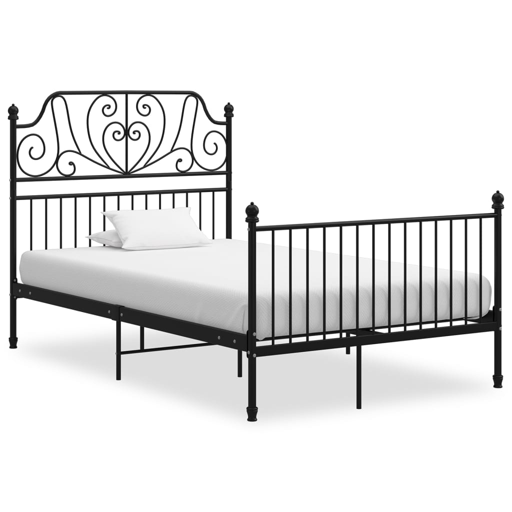 Sengeramme svart metall 120x200 cm