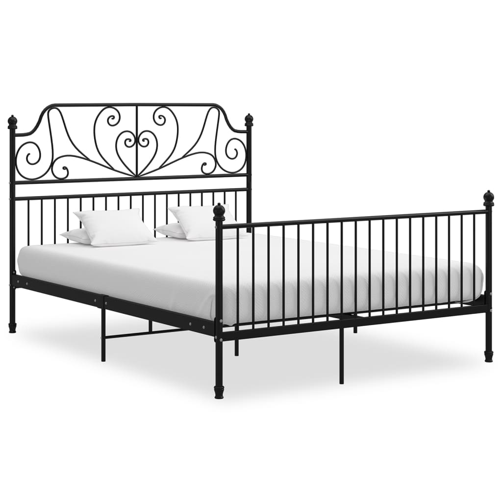 Sengeramme svart metall 140x200 cm