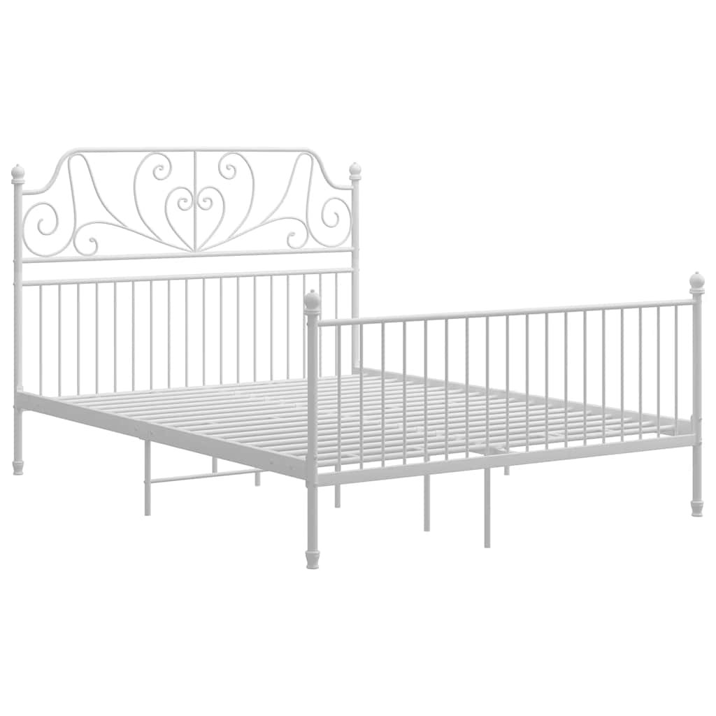 Sengeramme hvit metall 160x200 cm