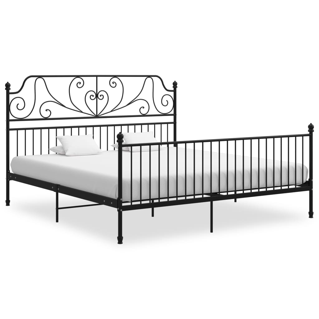 Sengeramme svart metall 180x200 cm