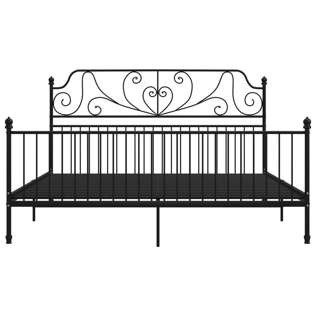 Sengeramme svart metall 200x200 cm