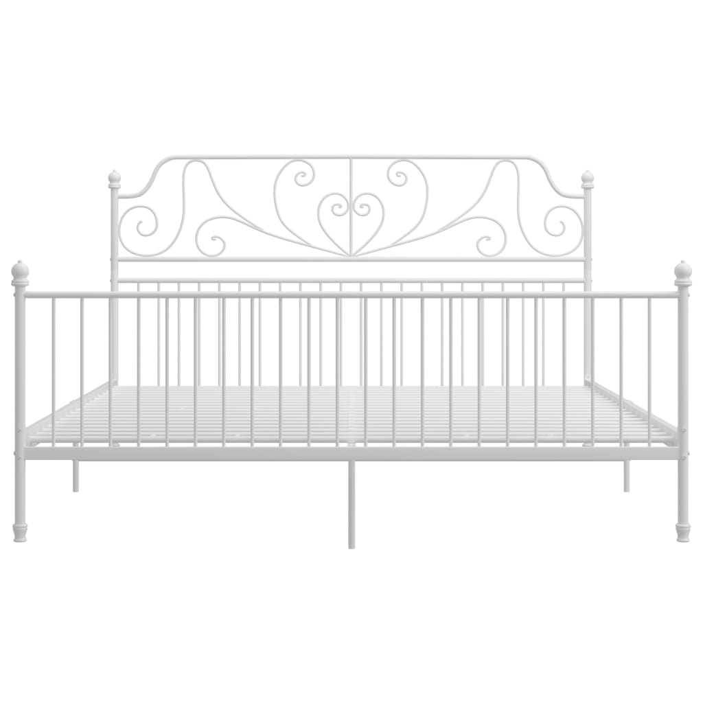 Sengeramme hvit metall 200x200 cm