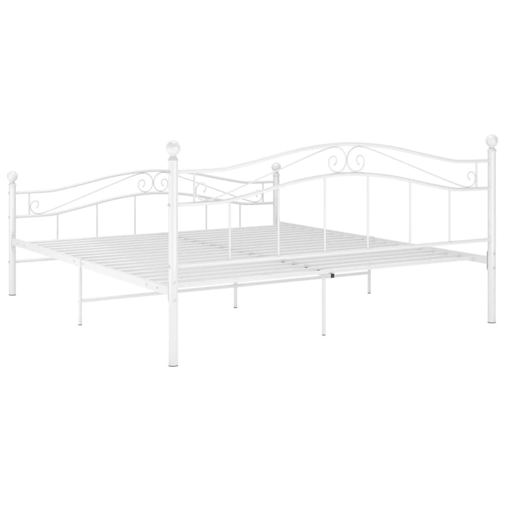 Sengeramme hvit metall 140x200 cm