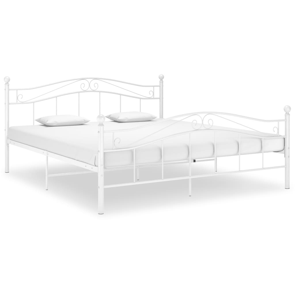 Sengeramme hvit metall 180x200 cm