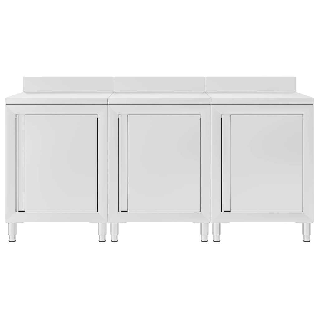 Kommersielt arbeidsbord med skap 180x60x96 cm rustfritt stål
