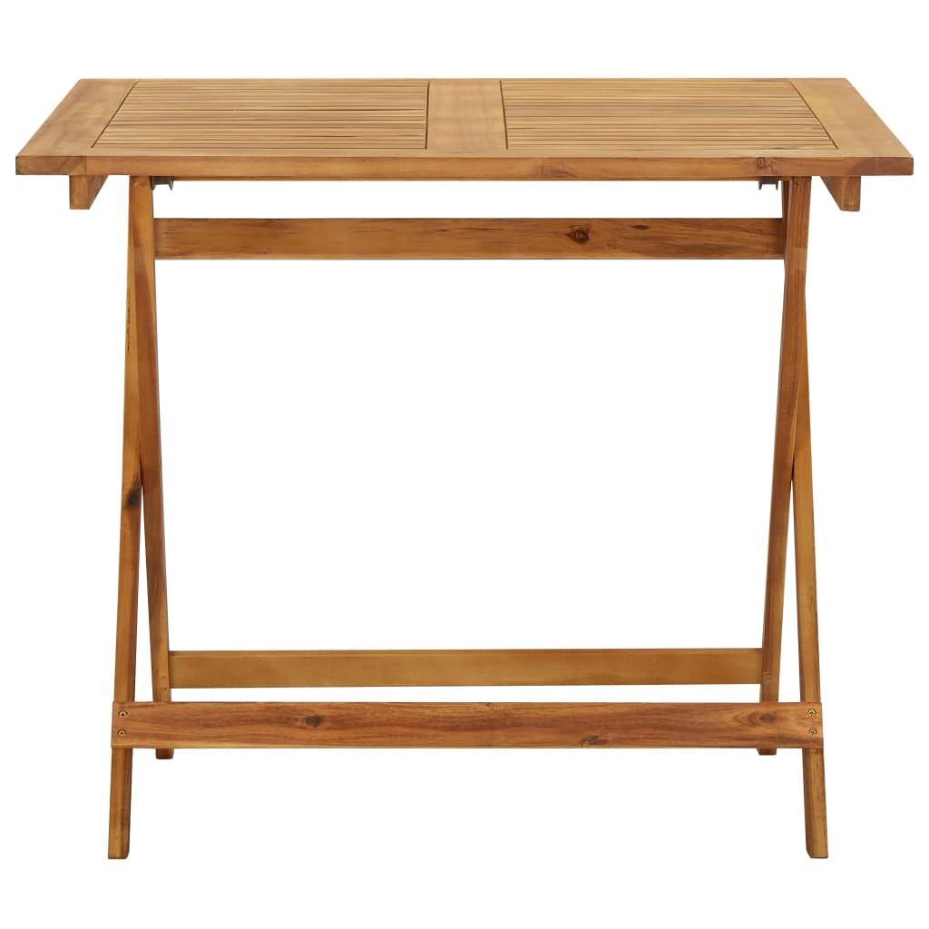 Sammenleggbart hagebord 90x90x75 cm heltre akasie