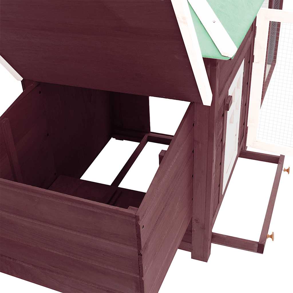 Hønsehus med verpekasse mocha 190x72x102 cm heltre gran