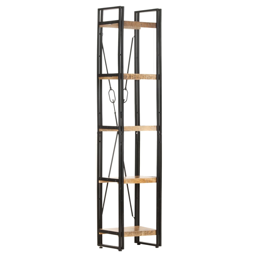 Bokhylle 5 etasjer 40x30x180 cm heltre mango