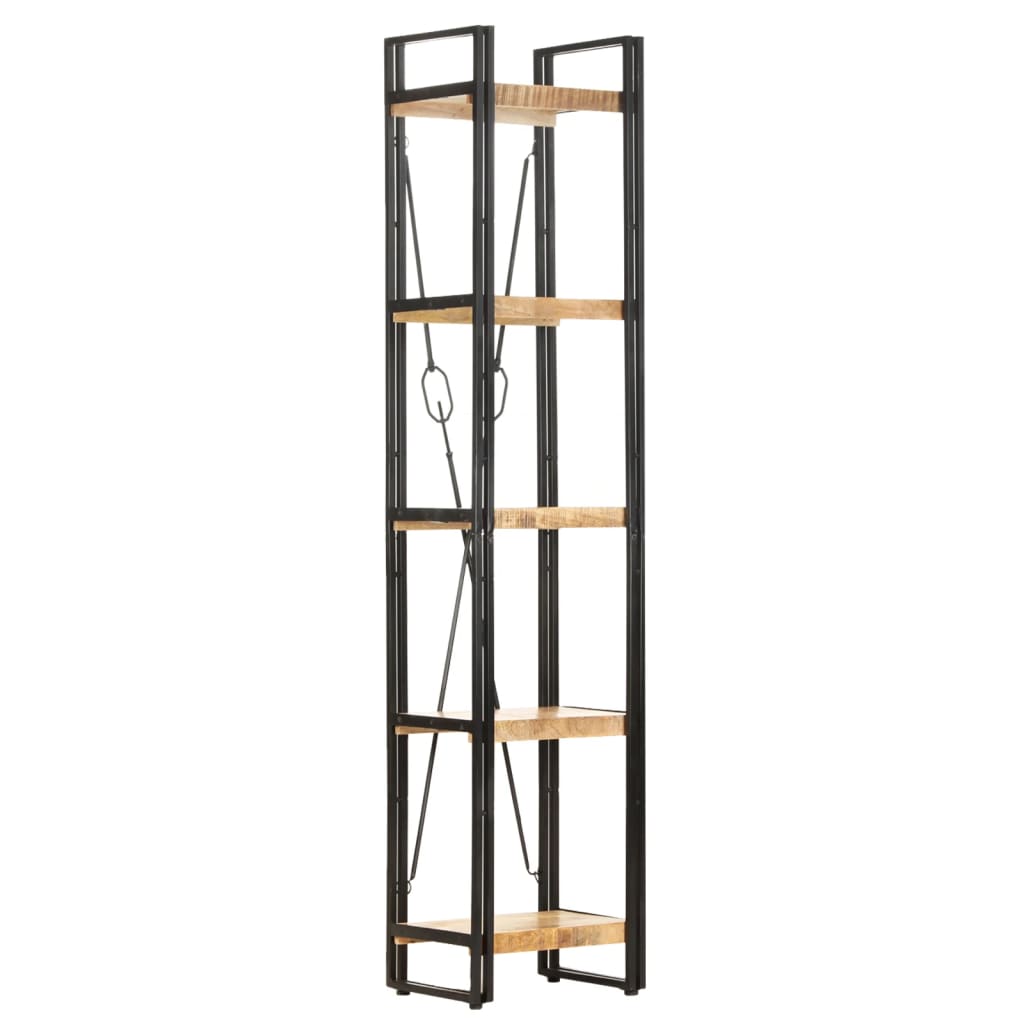 Bokhylle 5 etasjer 40x30x180 cm heltre mango