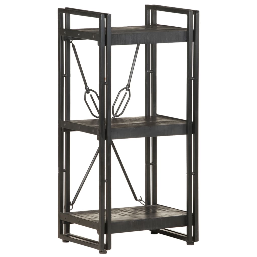 Bokhylle 3 etasjer svart 40x30x80 cm heltre mango vidaXL