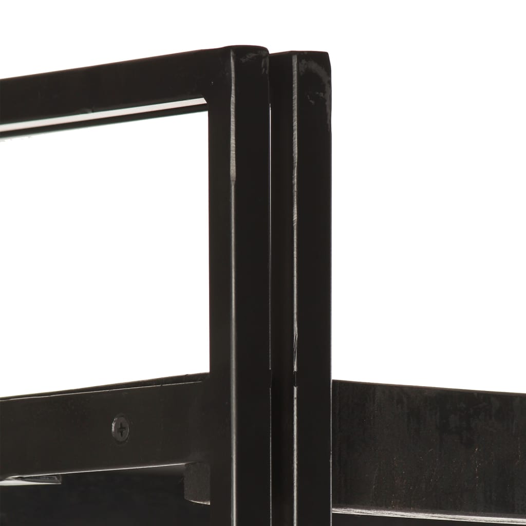 Bokhylle 3 etasjer svart 60x30x80 cm heltre mango vidaXL